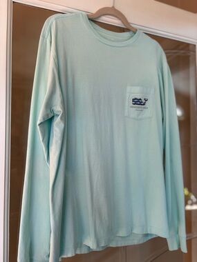Vineyard Vines Men’s Long-Sleeve Pocket Tee - Mint Aqua